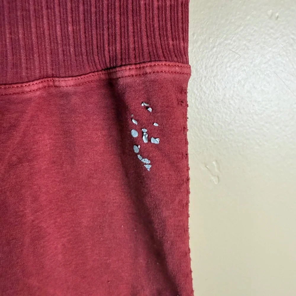 FP Movement Good Karma Bike Shorts Women M/L Cranberry High Waist Activewear